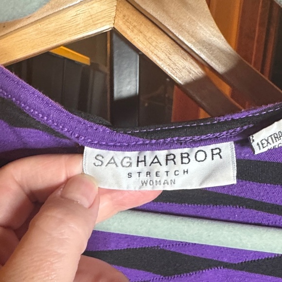 Vintage Sag Harbor Purple and Black Textured Embroidered Cardigan Blazer Size 1X - Picture 3 of 9